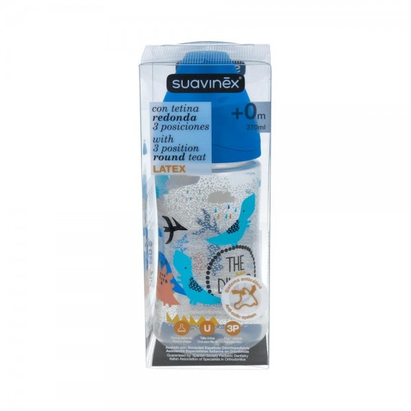 BIBERON SUAVINEX PP BO-AN LATEX REDONDA 3 POS 270 ML